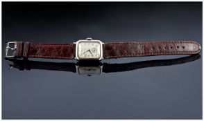 Early 20thC Gruen Wristwatch. Silvered Dial With Arabic Numerals And Subsidiary Seconds, Chrome