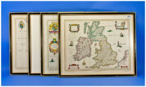 Collection Of Four Framed Maps. After Johan Blaeu, Printed By John Bartholomew & Son, Edinburgh.
