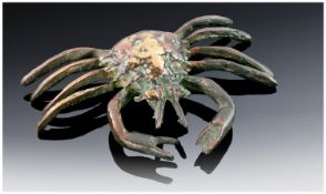 A Small Bronze Crab Figure 4.5`` in diameter. 2.75`` in height.