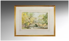 David O P M Harrison Watercolour ``Autumn At Skelwith`` 14 inches x 10 inches. Signed to lower