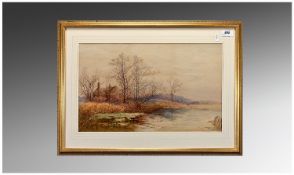 Framed & Mounted Watercolour, Cottage Beside A Lake, Signed S Bowers.( Steven James Bowers) 11½ x