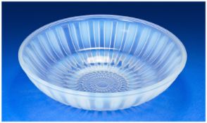 Andre Hunebelle (1896-1985)  Opalescent and Semi Opaque Glass Bowl with milky blue colourway.