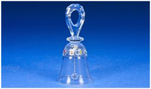 Swarovski Medium Crystal Table Bell, Designer Max Schreck 7467/054 000, 4.5 inches high. Issued