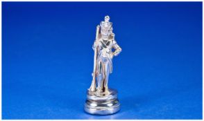 A Realistic Silver Model Of A Guardsman on an integral plinth. Unmarked but tests silver. Filled.