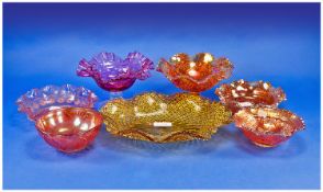 Collection of Assorted Glass, early 20th century, including orange carnival pedestal glass bowl,