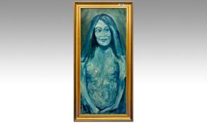 James Lawrence Isherwood (1917-1989) Oil On Board, ``Mary Hopkins Nude`` 29½ x 12½ Inches. Signed