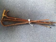 Collection of Various Walking Sticks, mainly 20th century, all of various shapes and designs, two