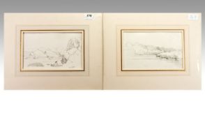 Benjamin Williams Leader RA (1831-1923), Two Pencil Drawings, 1. `Rocks On The Cornish Coast` dated