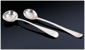 Two Early 19thC Silver Salt Spoons.