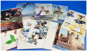 Collection Of P&O Cruises Dinner Menu Cards.