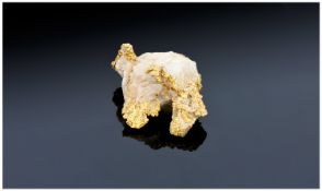 Natural Gold And Quartz Rock, Gross Weight 23 Grammes.