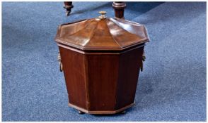 Early 19th Century Mahogany Wine Cellarette, circa 1815, in the Empire-style, of octagonal tapering