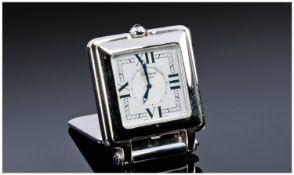 Chopard Happy Day Alarm Travel Clock, Palladium/Chrome Finish. Sapphire Cabochon, Numbered 51/