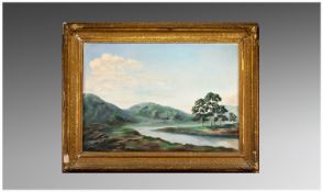 E P Scott 19th Century `Ben Bruach, Scotland`` Oil on Board 24 inches x 20 inches. Period frame