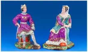 A Very Unusual Large Pair Of French Porcelain `Rose-Water Perfume Bottles, with apertures to the