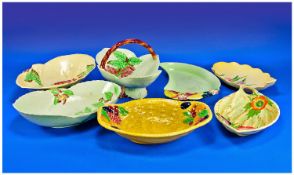 Carlton Ware 1930`s Collection of Large Dishes of Various Shapes, designs and colours, including