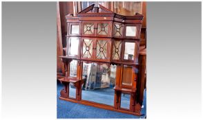 Large Late 19th Century Mahogany Wall Unit / Chiffionier top, refinished at a later date.