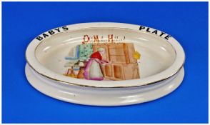 CarltonWare 1920`s Old Mother Hubbards Baby Plate/Bowl. 9`` in diameter.