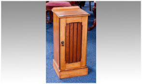 Victorian Satinwood Bedside Pedestal, fitted with single panelled door, opening to reveal removable