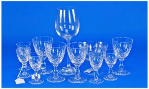 Collection of Cut Glass, including four brandy glasses, five sherry glasses, wine glass and a