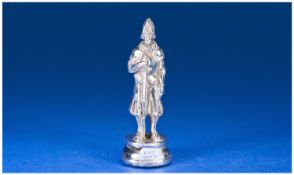 A Realistic Silver Model Of A Cavalier On An Integral Plinth. Unmarked but tests silver. Filled.