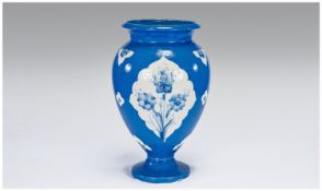 William Moorcroft Florian-Ware Vase. c.1918. Decorated with images of Forget me Nots,  in White