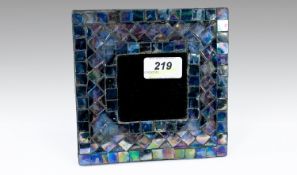 Small Modern Glass Mosaic Framed Mirror.