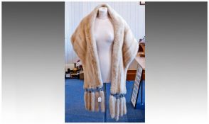 Blonde Mink Stole with tails.