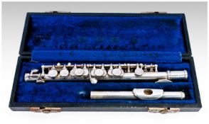Selmer Vintage Silver Plated Piccolo c 1950`s, serial no 7131 with original case, Elkhart Indiana