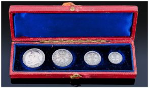 Royal Mint Limited Issue 1893 Victoria Veiled Head Maundy Silver 4 Coin Set. Includes 4p/3p/2p/1