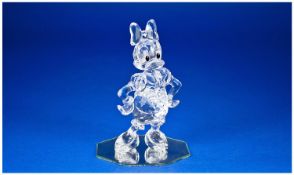 Swarovski Crystal Disney Figure `Daisy Duck` number 687320 standing, Jet eyes. Design Heinz Taber