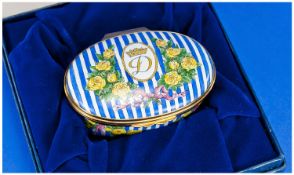 Haleyon Days Enamels Lidded Trinket box, Presented by Her Royal Highness The Princess Of Wales,