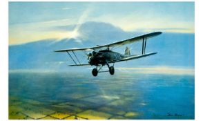 Theo Fraser `The Bulldog Breed`, Signed Limited Edition Print, depicting the `Bristol Bulldog Mk.2