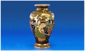 Japanese Large Satsuma Vase, Beautifully Hand Decorated with traditional figural scenes in strong