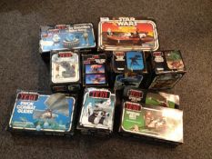Collection of Star Wars Figures comprising Land Speeder, Mini Land Speeder, M.T.V - 7, Tripod Laser