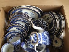 Collection Of Booths `Real Old Willow` Blue & White Dinnerware, plus other blue & white items