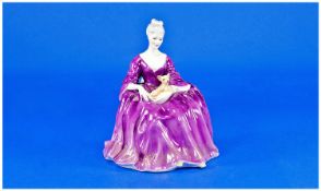Royal Doulton Figure `Charlotte`, HN2421, silver grey haired seated figure in lavender full length