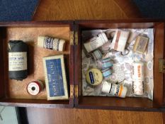 Wooden Hinged Box, Containing A Collection Of Medicine.