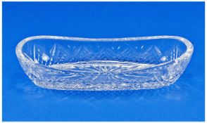 Waterford Crystal faceted boat shaped bowl/dish of excellent quality and condition. 9.75 inches in