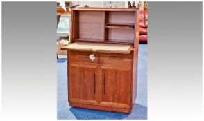 Late 20th Century Teak Cocktail Cabinet, fitted with drop leaf section, below with two drawers over