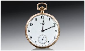 Fine Gold Plated E Howard Open Faced Pocket Watch, serial number 1219655 dates to 1914. 19 jewels