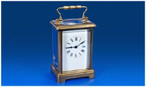 English Brass Carriage Clock, with Visible escapement Circa 1920`s 5.5 inches.