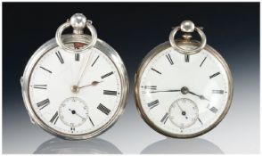 Two Silver Open Faced Pocket Watches
