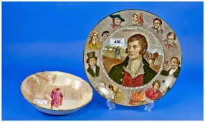 Royal Doulton Series Ware `Robert Burns` Rack Plate, portrait of the Scottish poet to the centre
