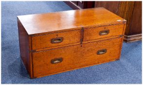 Early 20th Century Campaign Chest of Drawers, fitted with two drawers to top, over three long
