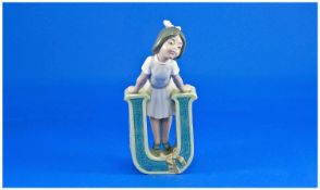 Lladro Figure `U` Is For Ursula. Model number 5149. Issued 1982-85. Height 7.75``