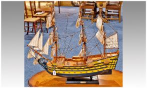 Wooden Model Of H M S Victory. Height 27 Inches.