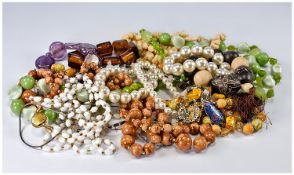 Collection Of Costume Jewellery, Comprising Mostly Beads.