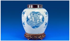 Chinese Blue and White Hand Painted Large ``Boys`` Jar - Qing dynasty and definitely of the Kangxi