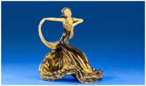 Wade Art Deco Figure `Argentina` Modelled as a female dancer in flowing dress, titled to the base,